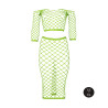 Ouch! Glow Bustier et Robe Filet Épaules dénudées Vert Fluo